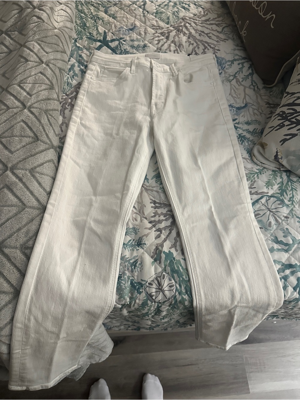 MOTHER White Flare Jeans